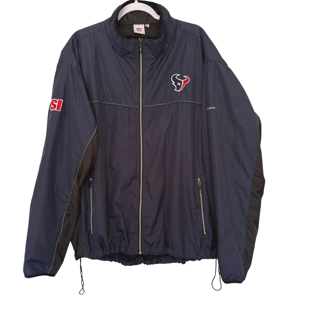 Vtg Houston Texans Reebok Windbreaker Jacket 2XL Y2K Sporty Streetwear SI Patch